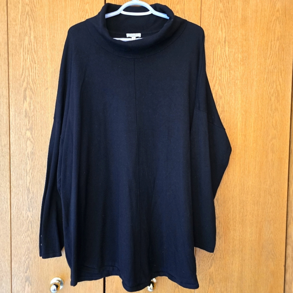 Laura Black Turtleneck Sweater, Size 2XL, EUC